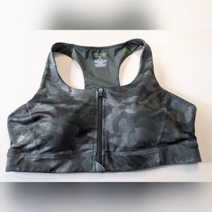 TEK GEAR, Camo, Zip front, Sports Bra, Size Extra Large